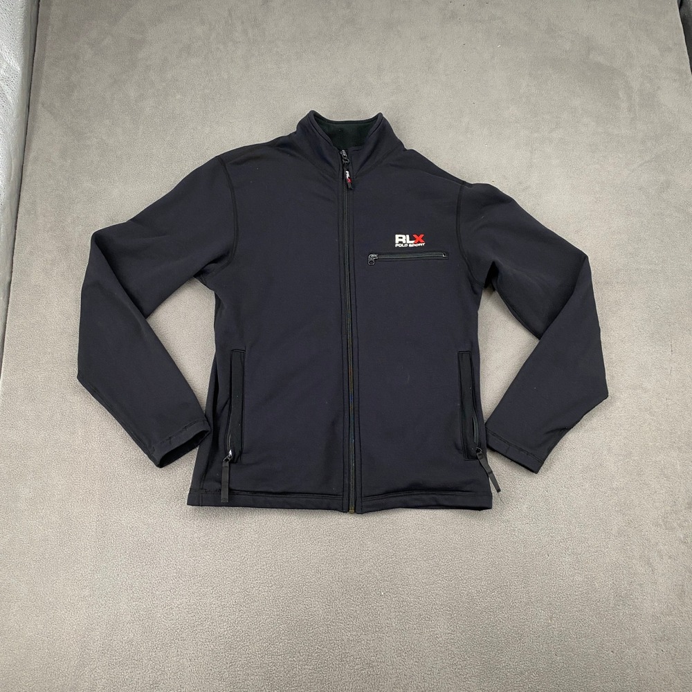 RLX Polo Sport Ralph Lauren Mens Black Full Zip Fleece Lined Jacket Small 6286